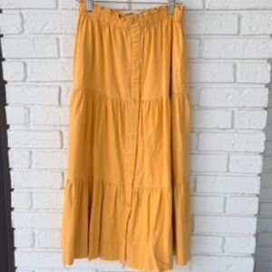 Greylin Yellow linen maxi skirt